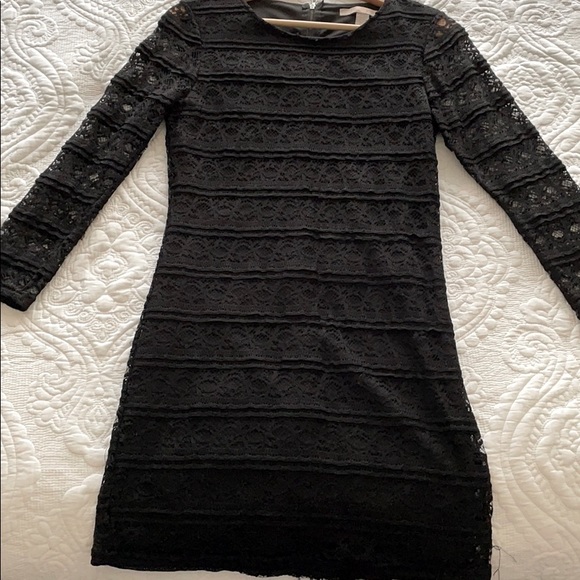 Forever 21 Black Long Sleeve Lace Dress - Picture 1 of 3